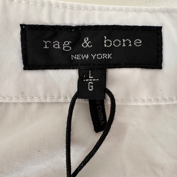 NWT RAG & BONE Victorine Cotton Blend Peplum Top Women's Sz L White - Picture 13 of 16